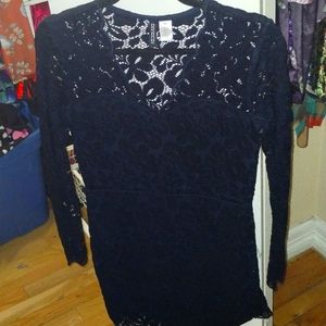 Ladies dress m 10 lace navy blue